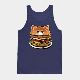 cute Cat burger Tank Top